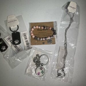 Dog Mom Bracelet, Necklace and Keychain Set
